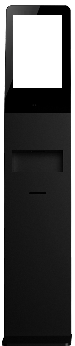 background image of tv display surround with hand sanitiser dispenser built in